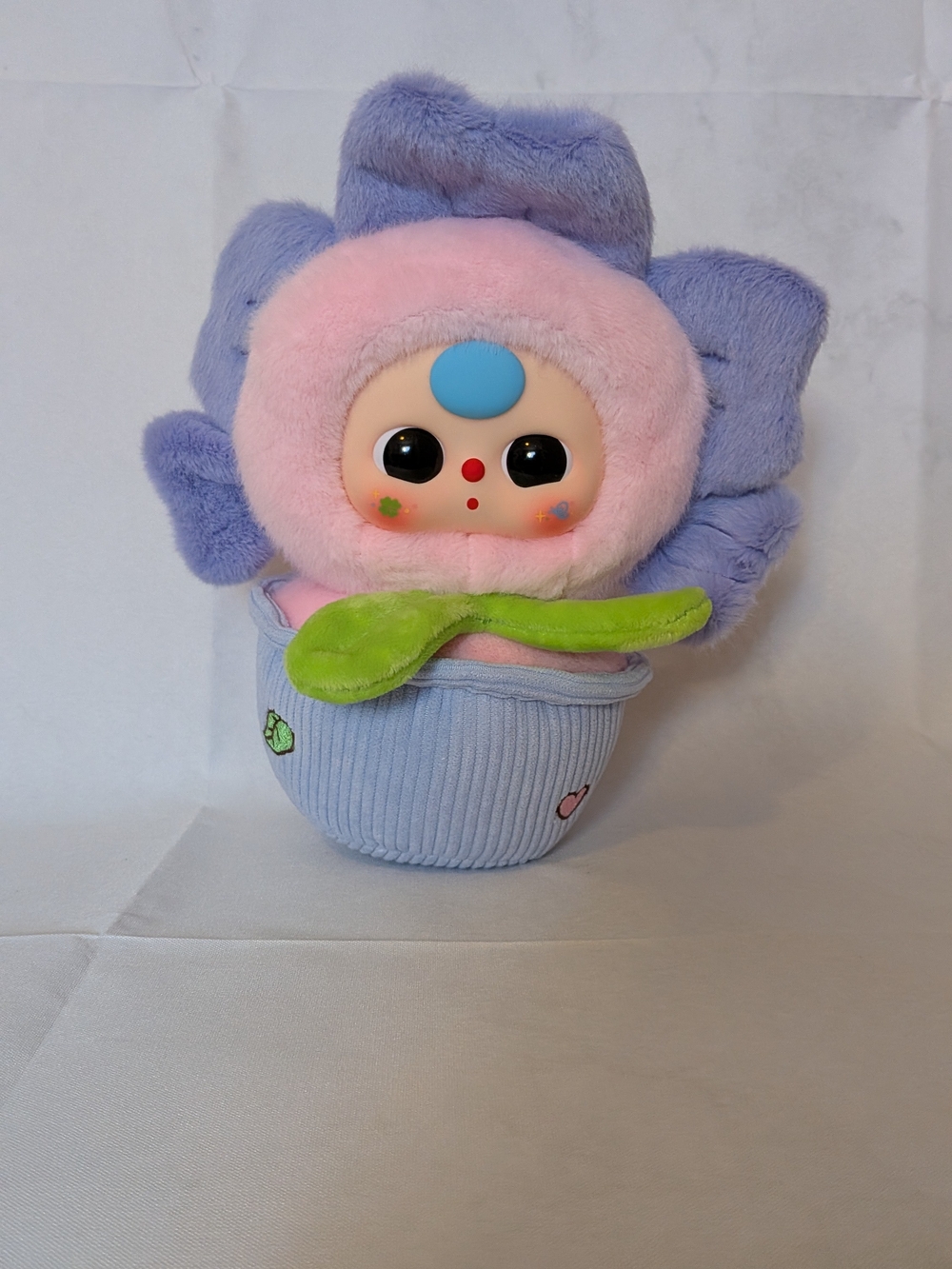 Plush Flower Character Stuffed Toy - Pink Face with Purple Petals